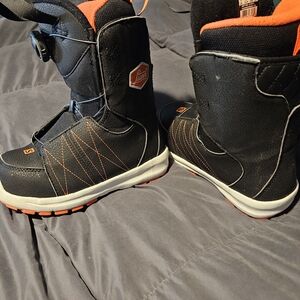 Salomon Kids Black and Orange Winter Boots